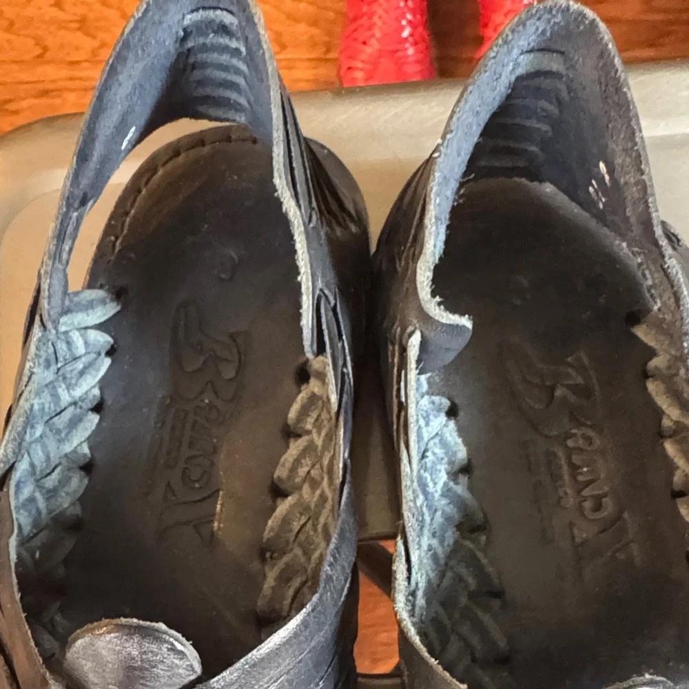 Brand X  Black Leather Huaraches  Sandals - Picture 7 of 9